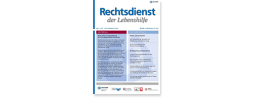 Cover des Rechtsdienstes der Lebenshilfe