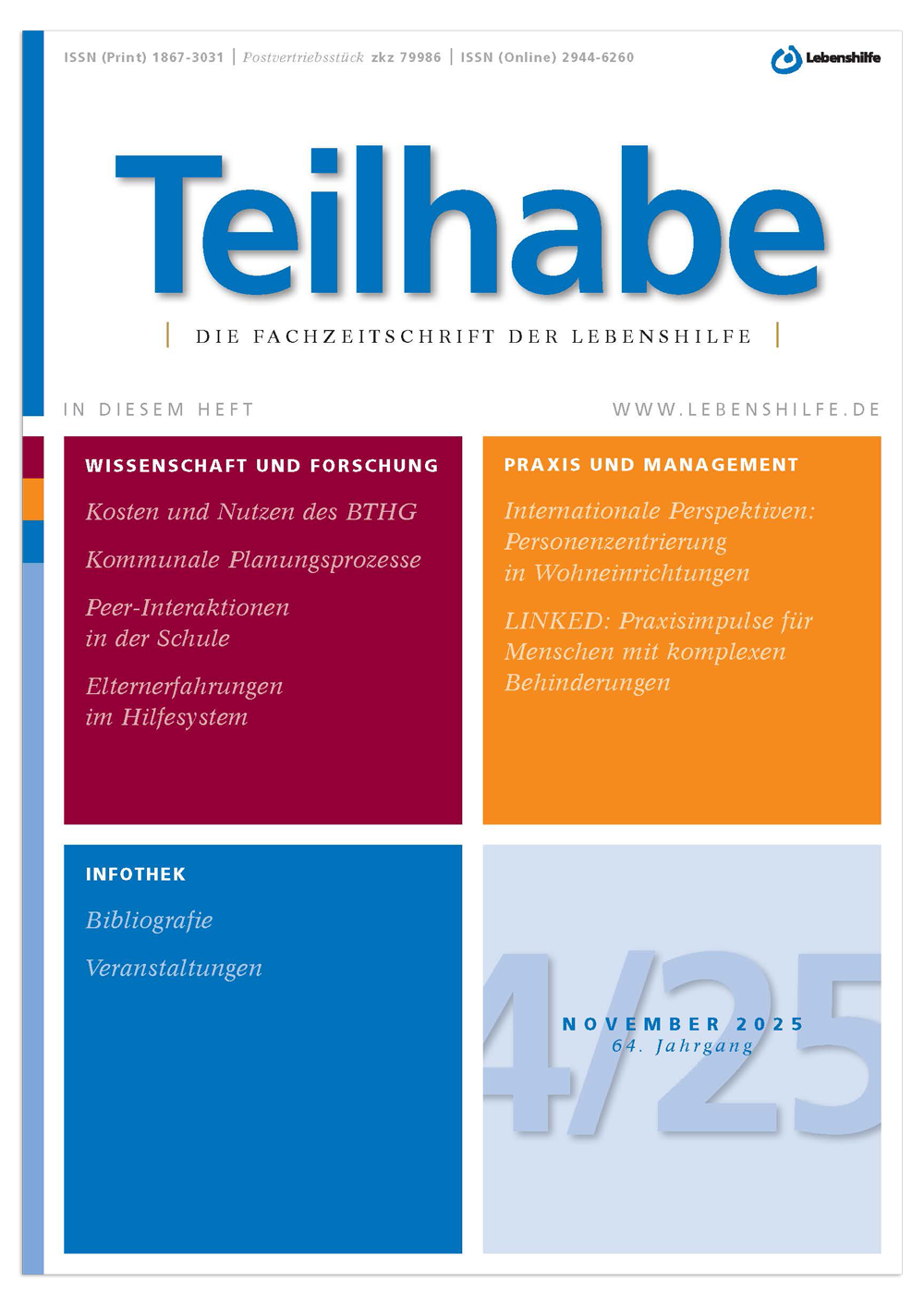 Titelseite Fachzeitschrift Teilhabe Ausgabe 4-25