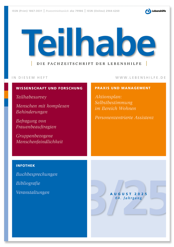 Titelbild Fachzeitschrift Teilhabe Ausgabe 3/25