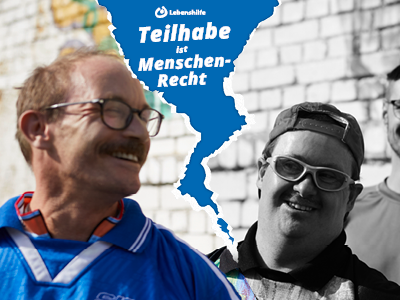 Zwei Männer beim Sport. Ein Riss zeigt die Folgen von fehlender Eingliederungshilfe.