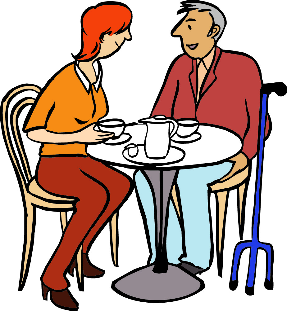 2 Menschen sitzen in einem Café. 2 Menschen sitzen in einem Café.