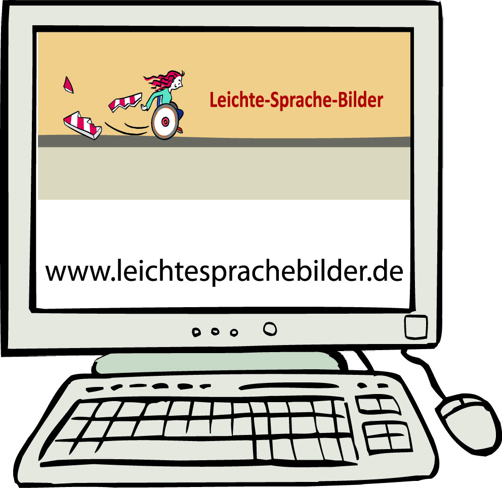 Computer mit Texte in Leichter Sprache. 