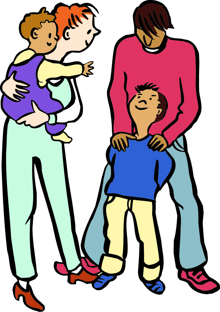 Familie zwei Kinder Eine Familie mit Kindern