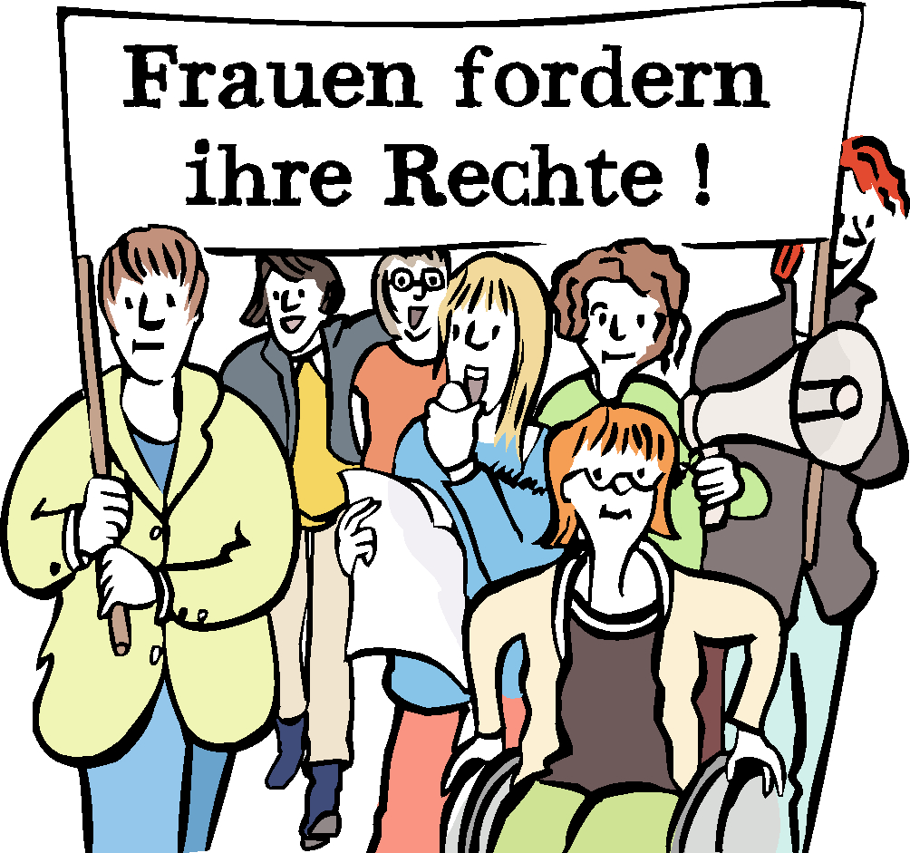 Eine Demonstration von Frauen. 