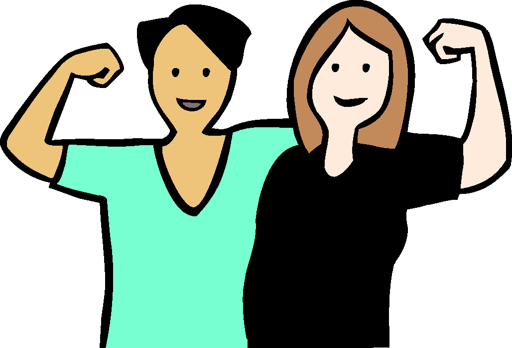 Frauen stark Zwei starke Frauen heben die Faust