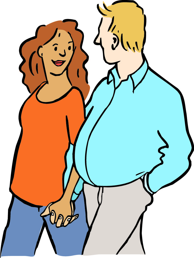 Ein Paar geht Hand in Hand. Ein Paar geht Hand in Hand.
