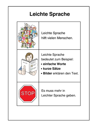 Leichte Sprache Ein Zettel mit Leichter Sprache