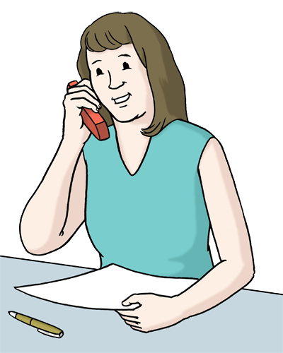 Telefonieren Eine Frau telefoniert.
