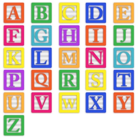 Alphabet Abbildung der Buchstaben im Alphabet