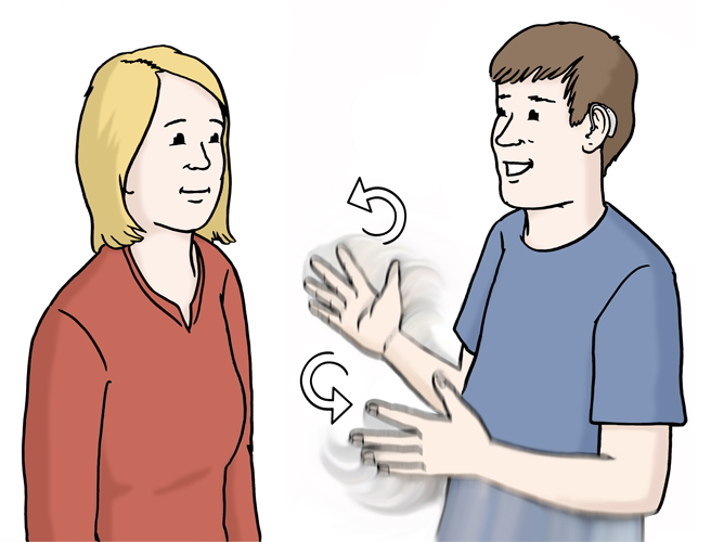 Gebärden-Sprache, ©Lebenshilfe für Menschen mit geistiger Behinderung Bremen e. V., Illustrator Stefan Albers, Atelier Fleetinsel, 2013 Gebärden-Sprache, ©Lebenshilfe für Menschen mit geistiger Behinderung Bremen e. V., Illustrator Stefan Albers, Atelier Fleetinsel, 2013