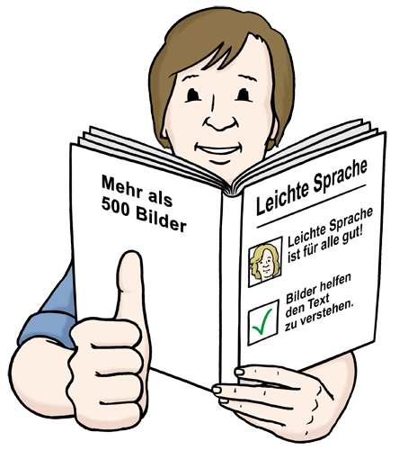 Leichte Sprache, © Lebenshilfe für Menschen mit geistiger Behinderung Bremen e. V., Illustrator Stefan Albers, Atelier Fleetinsel, 2013 Leichte Sprache, © Lebenshilfe für Menschen mit geistiger Behinderung Bremen e. V., Illustrator Stefan Albers, Atelier Fleetinsel, 2013