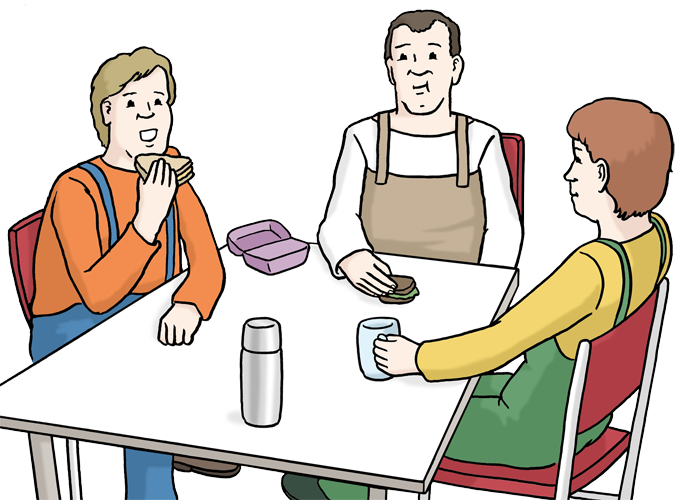 Pausen-Zeiten: © Lebenshilfe für Menschen mit geistiger Behinderung Bremen e. V., Illustrator Stefan Albers, Atelier Fleetinsel, 2013 Pausen-Zeiten: © Lebenshilfe für Menschen mit geistiger Behinderung Bremen e. V., Illustrator Stefan Albers, Atelier Fleetinsel, 2013