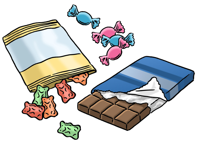 Gummibären und Schokolade, ©Lebenshilfe für Menschen mit geistiger Behinderung Bremen e. V., Illustrator Stefan Albers, Atelier Fleetinsel, 2013 Gummibären und Schokolade, ©Lebenshilfe für Menschen mit geistiger Behinderung Bremen e. V., Illustrator Stefan Albers, Atelier Fleetinsel, 2013