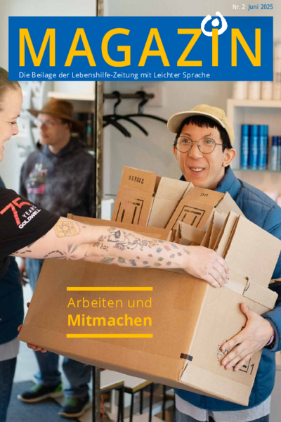 Das Cover des Magazins zeigt eine Frau, die gerade Umzugskisten trägt.