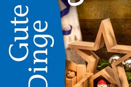 Der Katalog "Gute Dinge" kann kostenfrei angefordert werden. Das Foto zeigt einen Ausschnitt des Titelblatts.