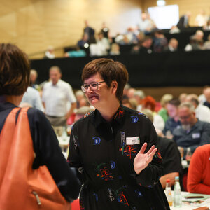 Mitgliederversammlung 2023 der Bundesvereinigung Lebenshilfe in der Stadthalle Marburg.