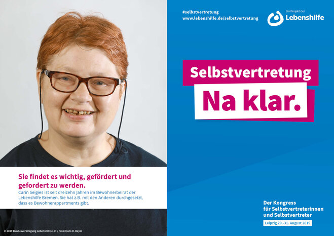 Motiv Carin Seigies Selbstvertreter-Kampagne