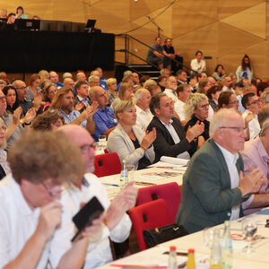 Mitgliederversammlung 2023 der Bundesvereinigung Lebenshilfe in der Stadthalle Marburg.