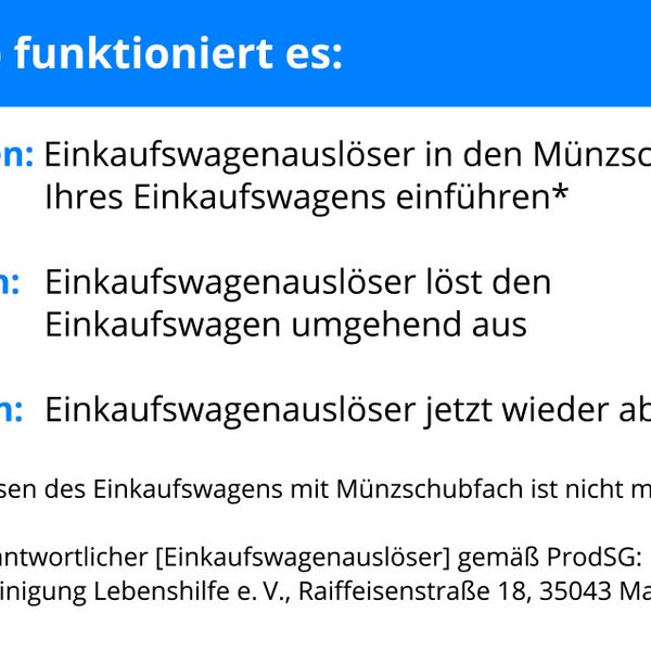 Einkaufswagenauslöser Anleitung Rückseite