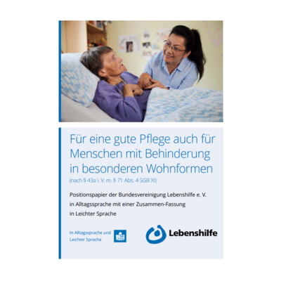 Cover eines Positionspapiers zum Thema Pflege