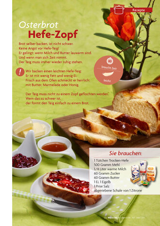 Zutaten Osterbrot Hefe-Zopf