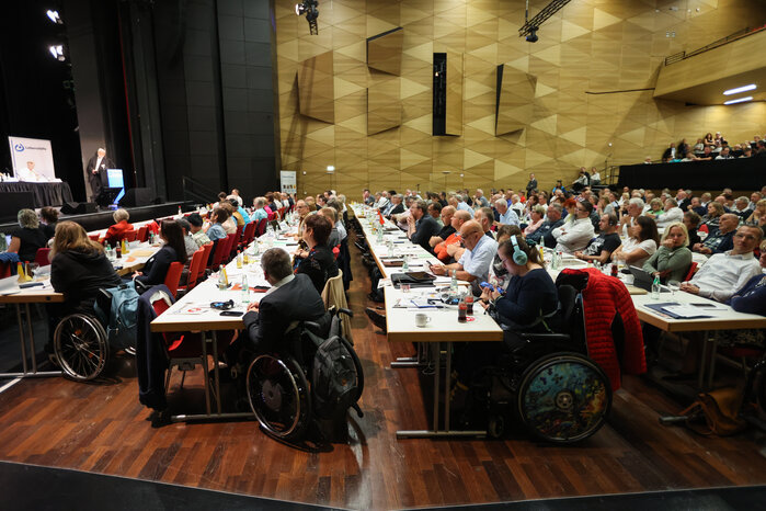 Mitgliederversammlung 2023 der Bundesvereinigung Lebenshilfe in der Stadthalle Marburg.