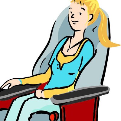 Eine Frau nutzt einen Roll-Stuhl.
