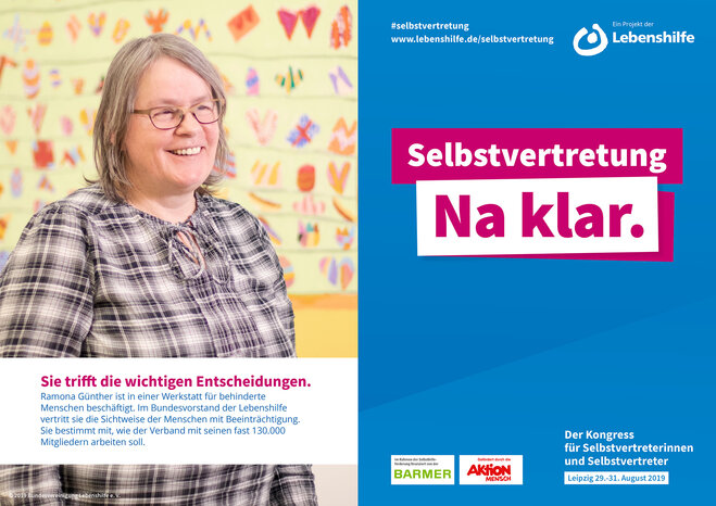 Poster Selbstvertretung Na klar mit Foto von Ramina Günther