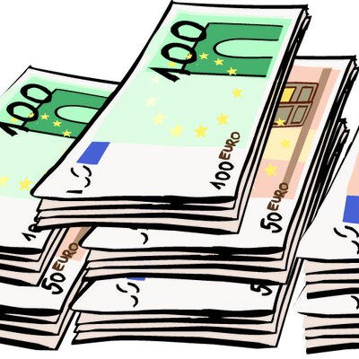 Viel Geld in Scheinen
