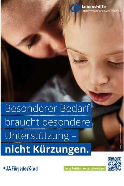 Plakat für eine Petition der Lebenshilfe RLP.