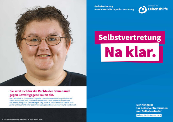 Motiv Manuela Stock Selbstvertreter-Kampagne