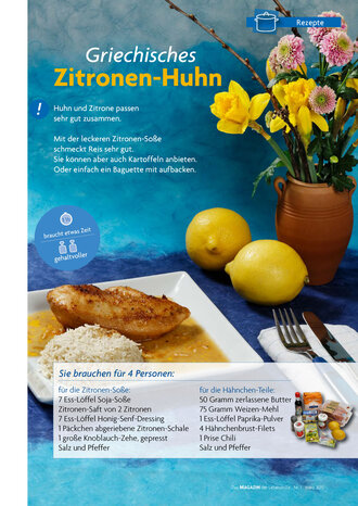 Zutaten Griechisches Zitronenhuhn