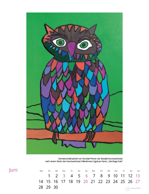 Kunstkalender Mit Motiven Von Menschen Mit Behinderung lebenshilfe kalender 2021